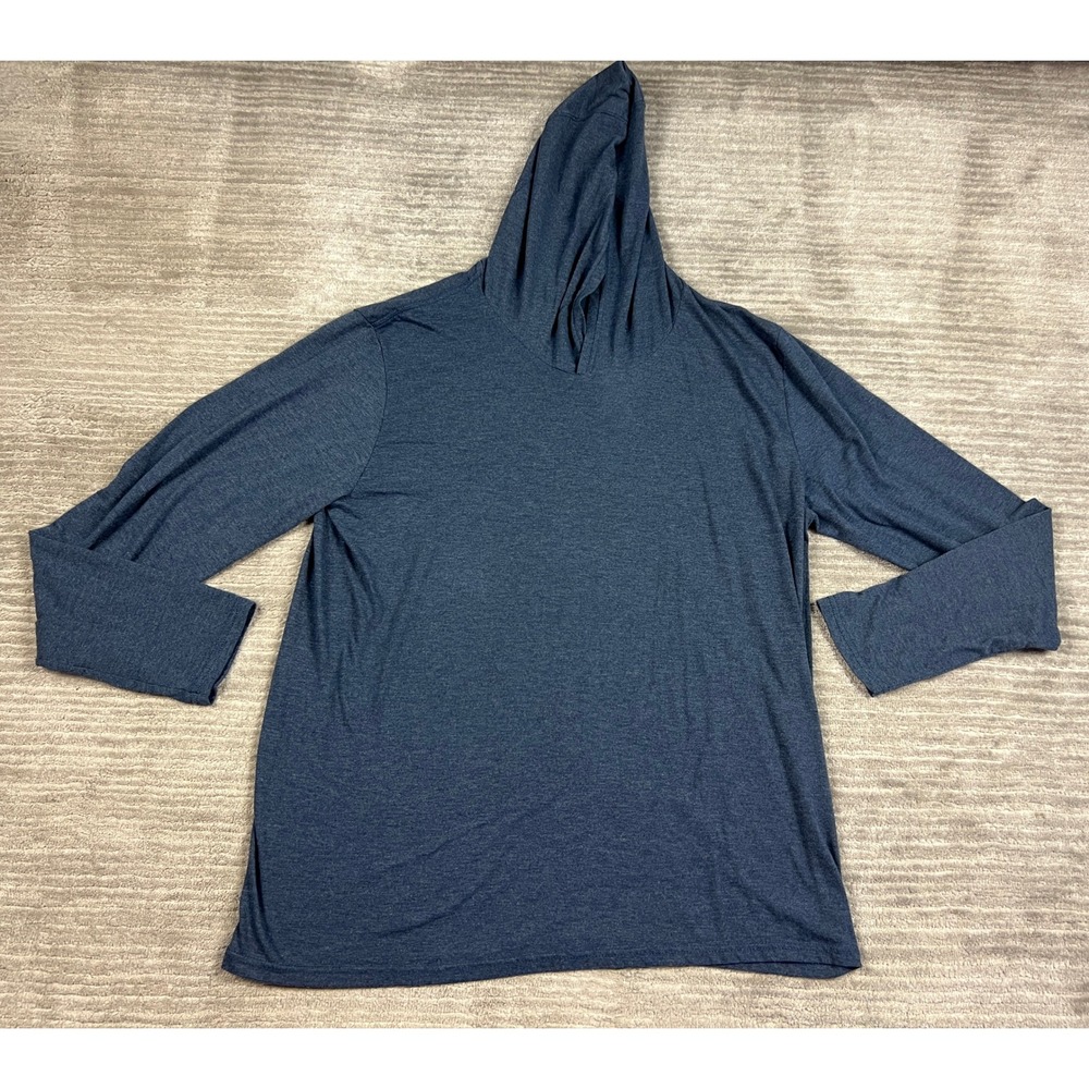 District Hoodie Mens 2XL Blue Perfect Tri Alpha Outpost Graphic Pullover Thin